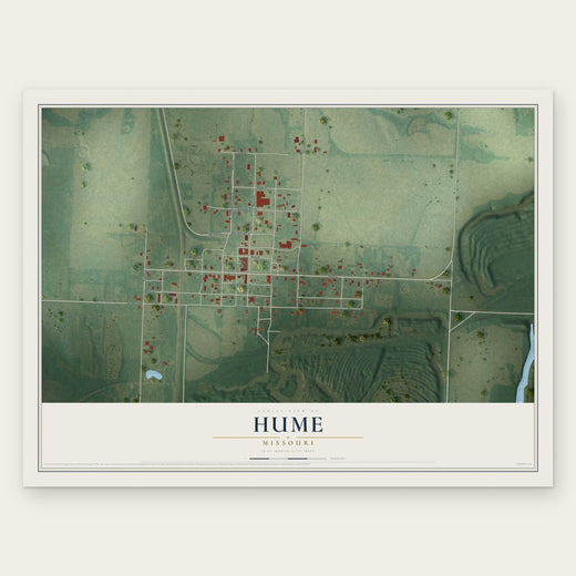 Hume, Missouri map print, the full design