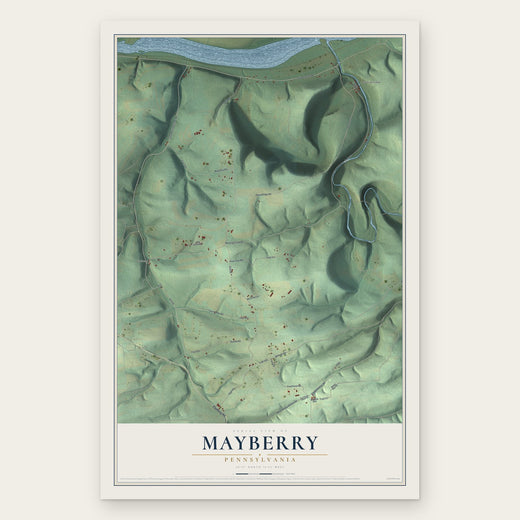 Mayberry, Pennsylvania map print, the full design