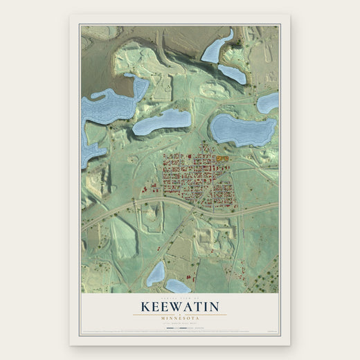 Keewatin, Minnesota map print, the full design