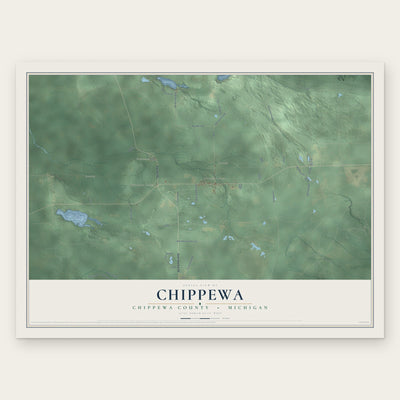 Chippewa, Chippewa County, Michigan map print, the full design