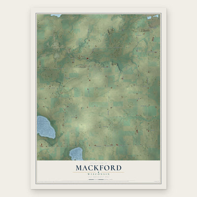 Mackford, Wisconsin map print, the full design