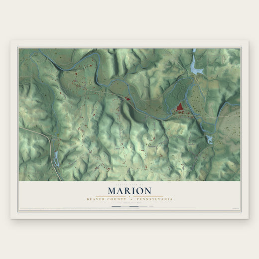 Marion, Beaver County, Pennsylvania map print, the full design