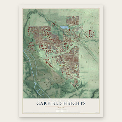Garfield Heights, Ohio map print, the full design
