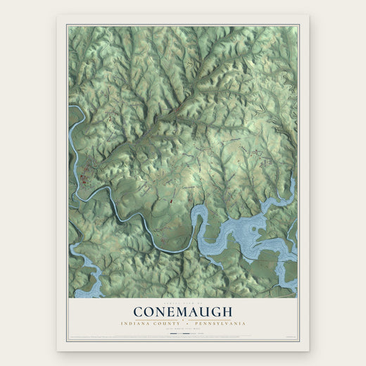 Conemaugh, Indiana County, Pennsylvania map print, the full design