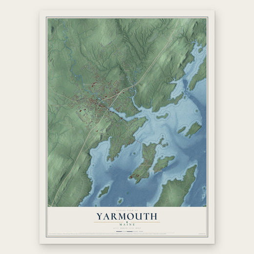 Yarmouth, Maine map print, the full design