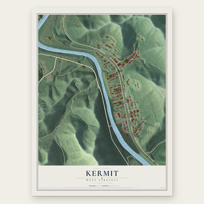 Kermit, West Virginia map print, the full design