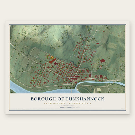 Borough of Tunkhannock, Wyoming County, Pennsylvania map print, the full design