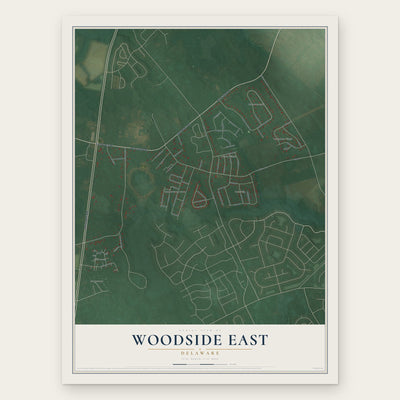 Woodside East, Delaware map print, the full design