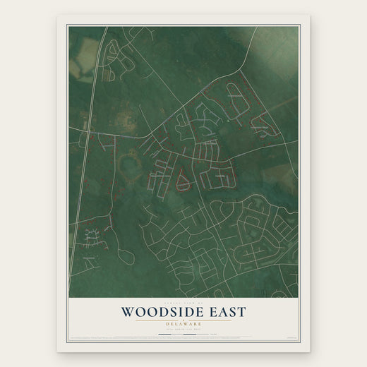 Woodside East, Delaware map print, the full design