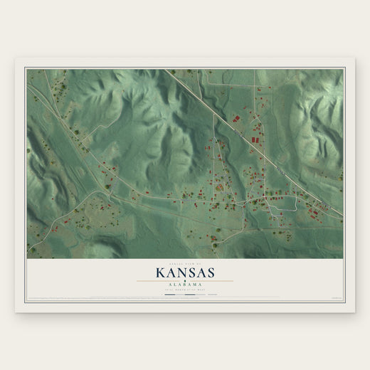 Kansas, Alabama map print, the full design