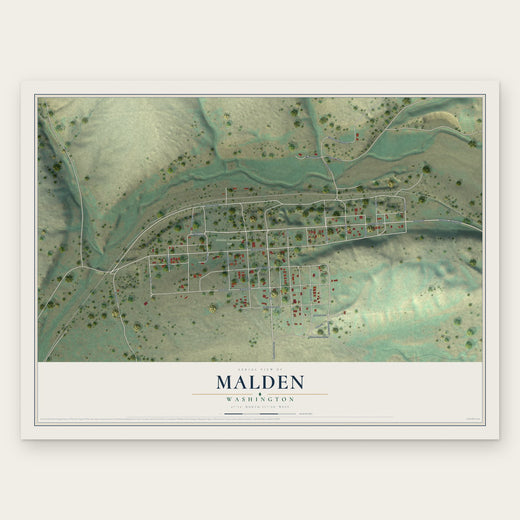 Malden, Washington map print, the full design