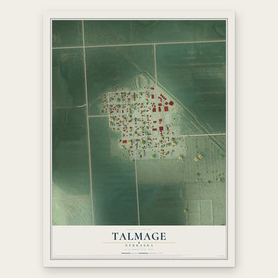 Talmage, Nebraska map print, the full design
