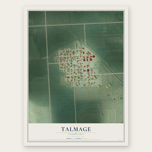 Talmage, Nebraska map print, the full design
