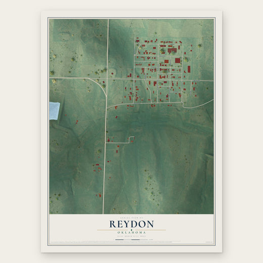 Reydon, Oklahoma map print, the full design