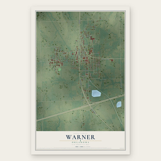 Warner, Oklahoma map print, the full design