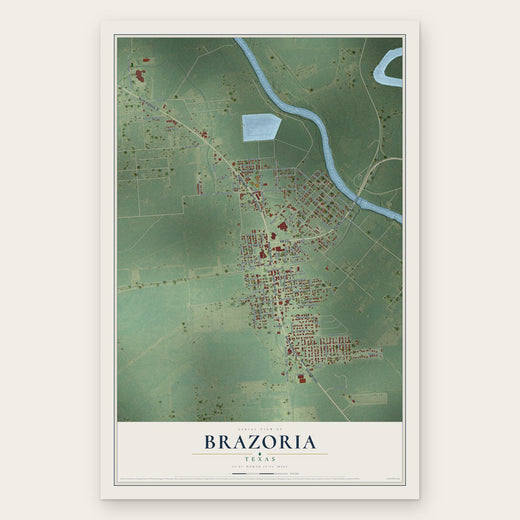 Brazoria, Texas map print, the full design