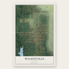 Wilsonville, Illinois map print, the full design