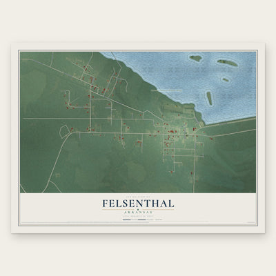 Felsenthal, Arkansas map print, the full design