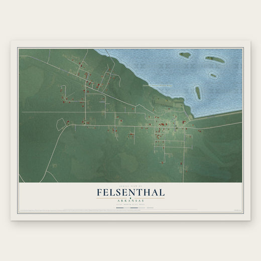 Felsenthal, Arkansas map print, the full design