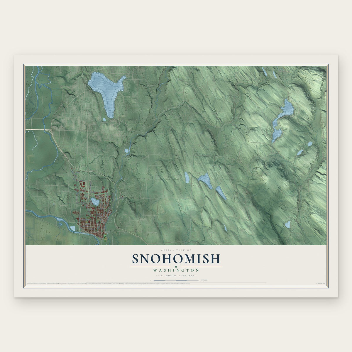 Snohomish, Washington map print, the full design