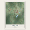 Pineland, Texas map print, the full design