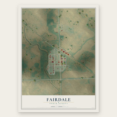 Fairdale, North Dakota map print, the full design