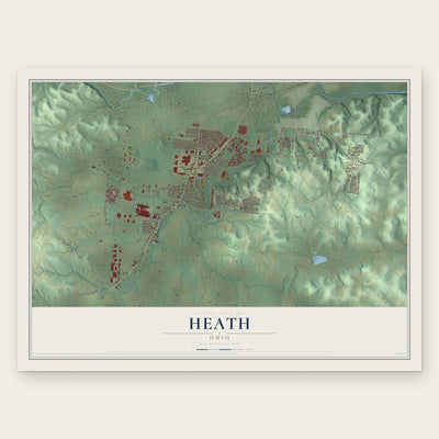 Heath, Ohio map print, the full design