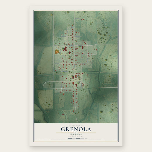 Grenola, Kansas map print, the full design