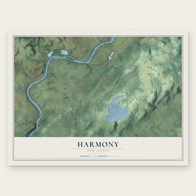 Harmony, New Jersey map print, the full design