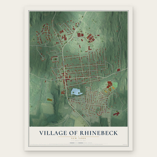 Village of Rhinebeck, New York map print, the full design