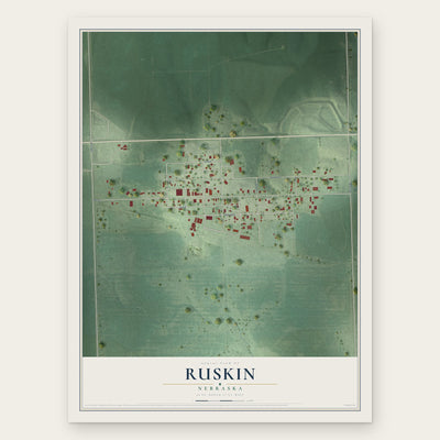 Ruskin, Nebraska map print, the full design