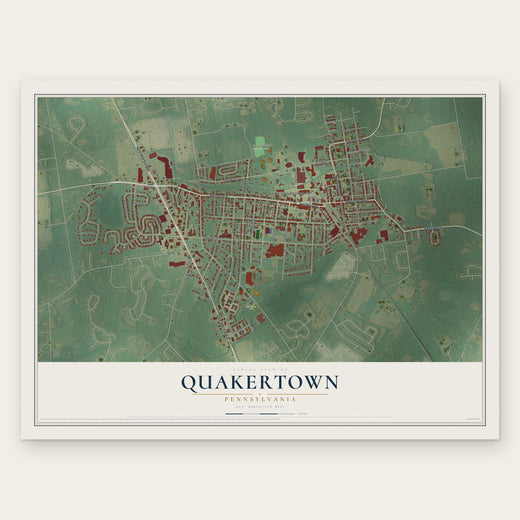 Quakertown, Pennsylvania map print, the full design