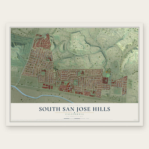 South San Jose Hills, California map print, the full design