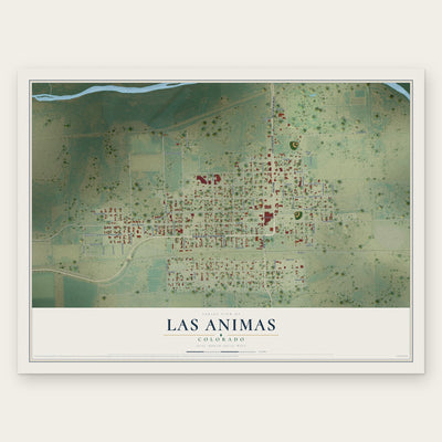 Las Animas, Colorado map print, the full design