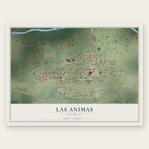 Las Animas, Colorado map print, the full design