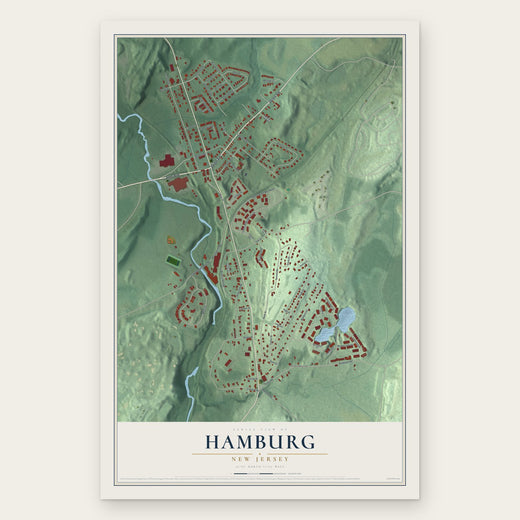 Hamburg, New Jersey map print, the full design