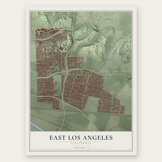 East Los Angeles, California map print, the full design