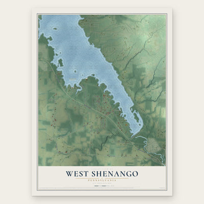 West Shenango, Pennsylvania map print, the full design