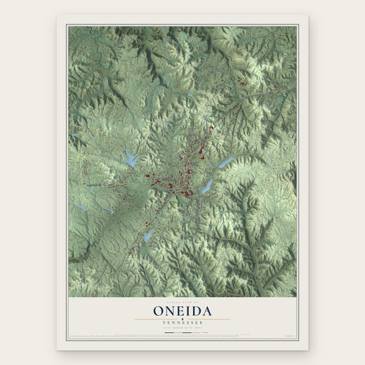 Oneida, Tennessee map print, the full design
