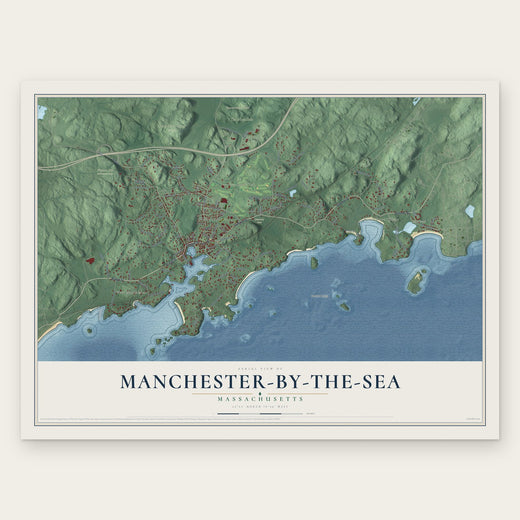 Manchester-by-the-Sea, Massachusetts map print, the full design