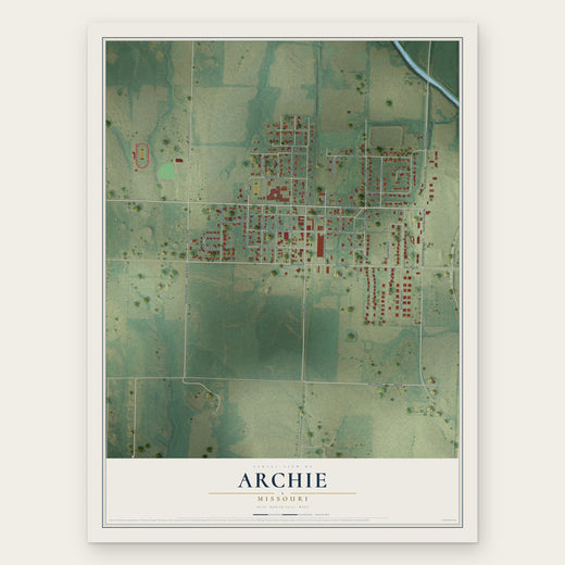 Archie, Missouri map print, the full design