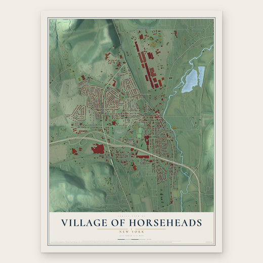 Village of Horseheads, New York map print, the full design