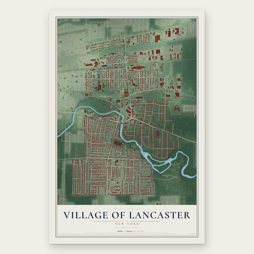 Village of Lancaster, New York map print, the full design