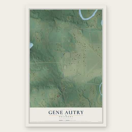 Gene Autry, Oklahoma map print, the full design