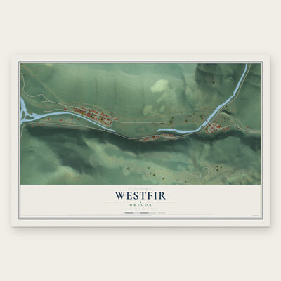 Westfir, Oregon map print, the full design