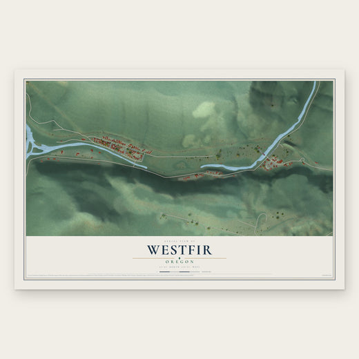 Westfir, Oregon map print, the full design