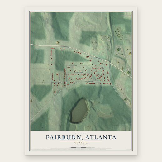 Fairburn (Atlanta), Georgia map print, the full design