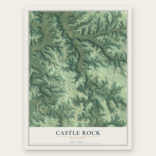 Castle Rock, Wisconsin map print, the full design