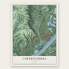 Lawrenceburg, Indiana map print, the full design