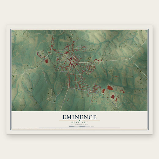 Eminence, Kentucky map print, the full design